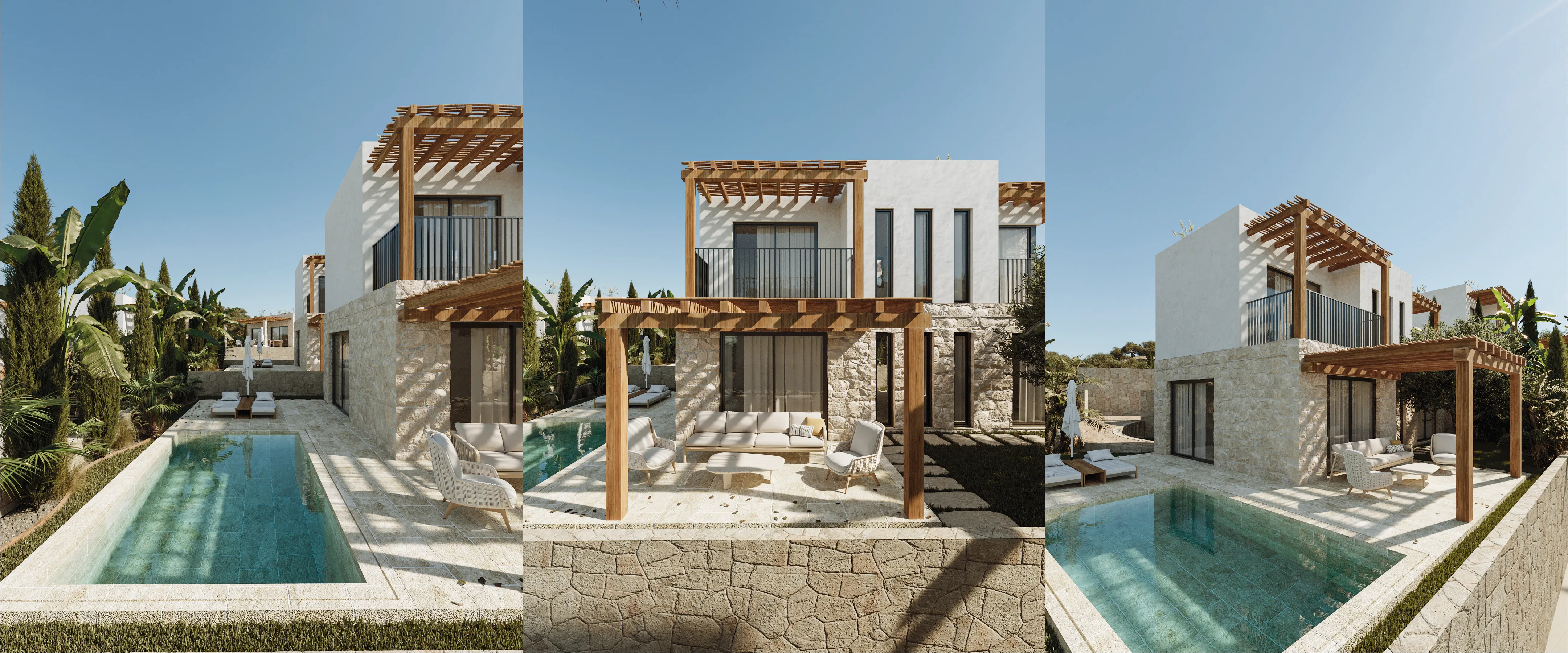 Minimalist modern villa temiz çizgiler ve geometrik mimari