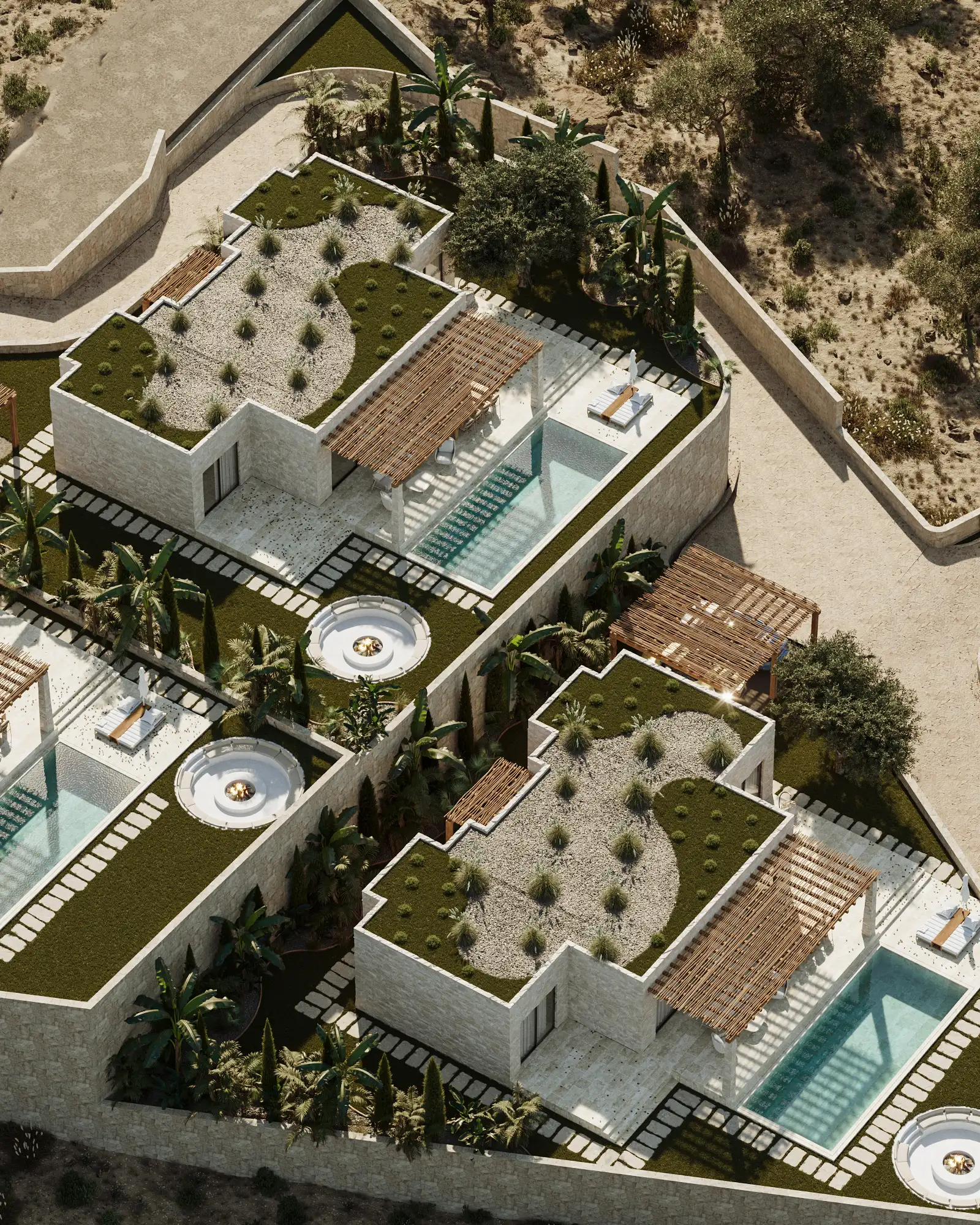 Yüksek tavanlı ve doğal ışıklı modern lüks villa iç mekanı